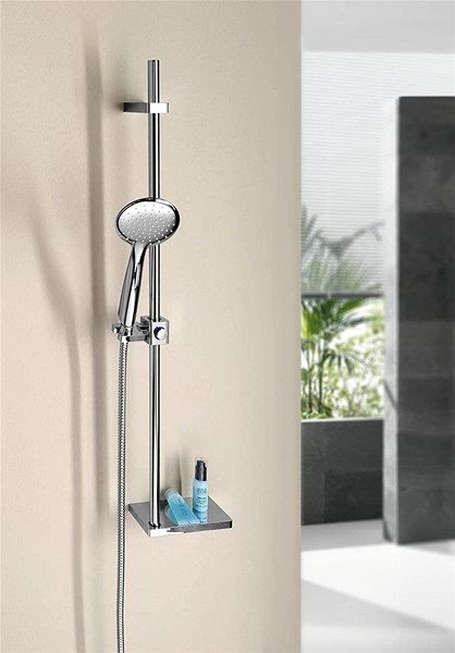 Sprchový set SAPHO BRIT sprchová súprava s poličkou, posuvný držiak, 805 mm, chróm (nastaviteľný rozstup) 1202-25 ...