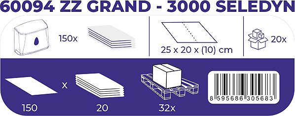 Paper towels LINTEO ZZ Grand 3000 green recycled, 20×150 pcs.