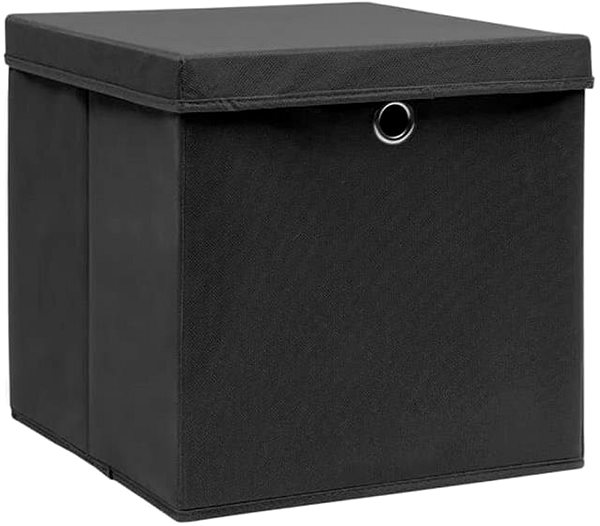 Úložný box Shumee Úložné boxy s víky 28 × 28 × 28 cm, 4 ks, černé ...
