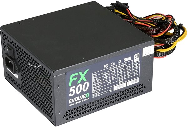 PC Power Supply EVOLVEO FX 500 80Plus 500W bulk Lateral view