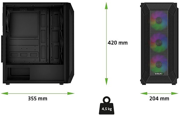 PC Case EVOLVEO Xenon Black ...