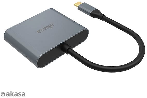 Átalakító Akasa C típusú USB adapter - kettős HDMI MST / AK-CBCA26-18BK Oldalnézet