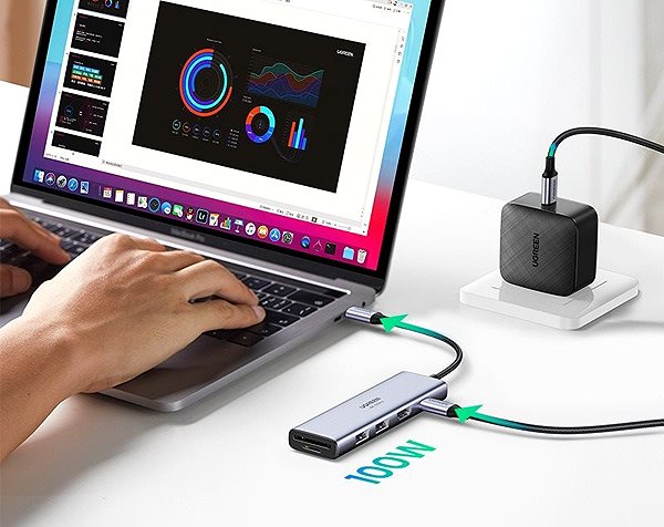 Docking Station UGREEN 6-in-1 USB-C to HDMI/2*USB 3.0/SD/TF/PD100W ...