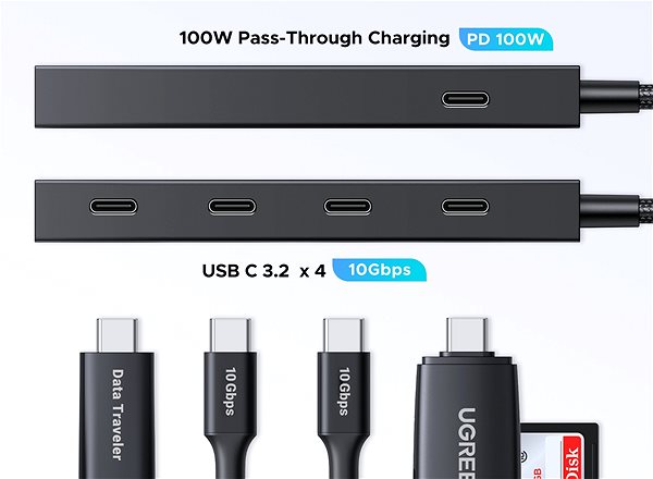 USB Hub UGREEN USB-C To 4xUSB-C 3.2 HUB With PD ...