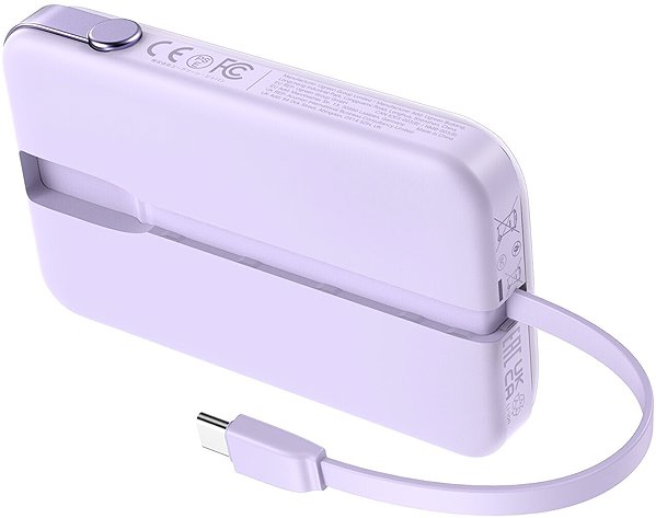 Power Bank UGREEN 10000mAh Quick Charging Robot 30W Power Bank Build-in USB-C Cable, purple ...