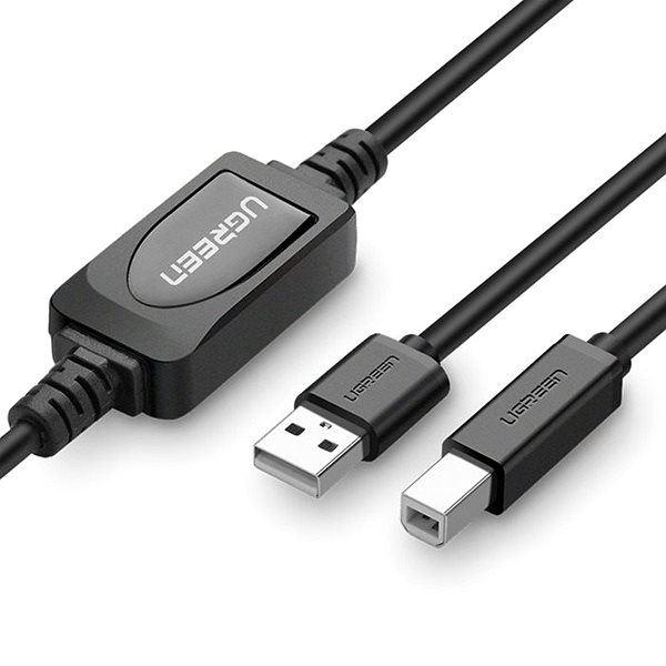 Adatkábel UGREEN USB 2.0 A Male to B Male Active Printer Cable 15m Black Csatlakozási lehetőségek (portok)