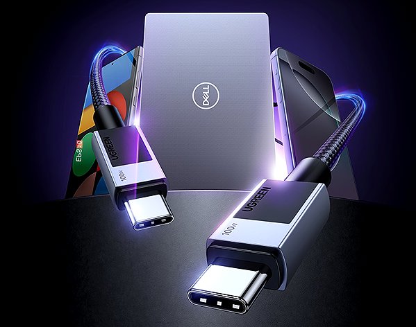 Data Cable UGREEN USB-C to USB-C 5A/100W Braided Cable 1m ...