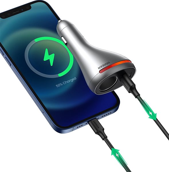 Car Charger Ugreen Car Charger with Dual USB Ports Single Extension Socket (PD 20W) Connectivity (ports)