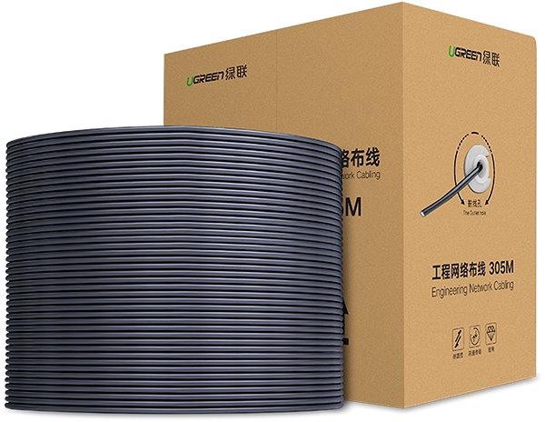 LAN-Kabel UGREEN Cat 5e Unshielded Pure Copper Cable 305m Dark Gray ...