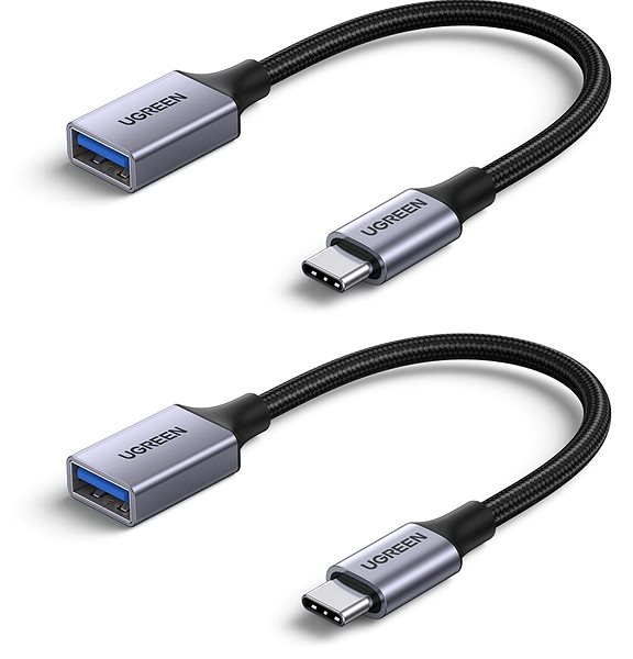 Adapter UGREEN USB-C zu USB 3.0 OTG Cable Alu Case with Braid Black Seitlicher Anblick