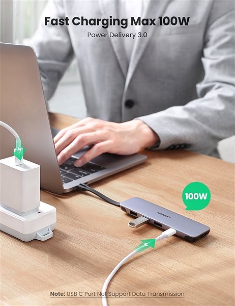 Port Replicator UGREEN USB-C to USB 3.0+HDMI+RJ45 Ethernet Adapter+PD Features/technology