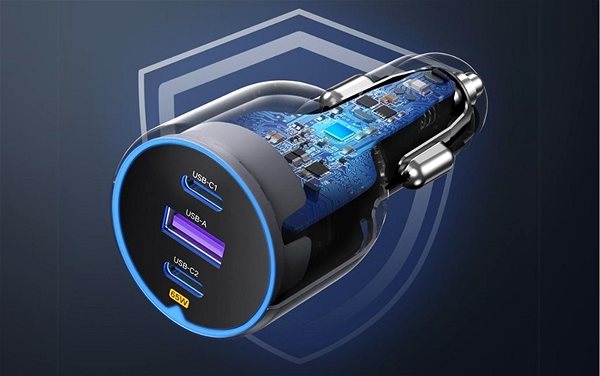 Car Charger Ugreen 75W 3-Port Fast Car Charger ...