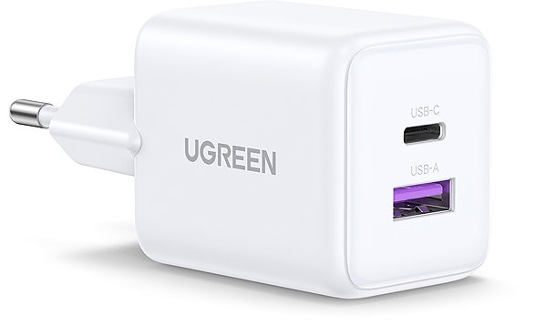 Wall Charger UGREEN USB-A+USB-C 30W GaN Tech Charger ...