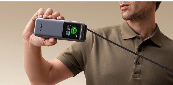 Power Bank UGREEN 165W Power Bank with Retractable Cable ...