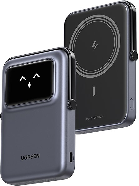 Power Bank UGREEN 10000mAh Mini Magnetic Wireless Robot 20W Power Bank With Holder ...