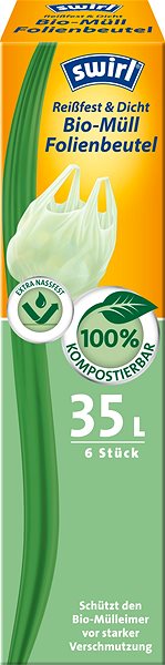 Szemeteszsák SWIRL BIO komposztálható füles szemeteszsák 35 l, 6 db ...