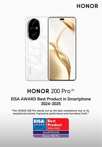Mobile Phone HONOR 200 Pro 12GB/512GB Moonlight White ...