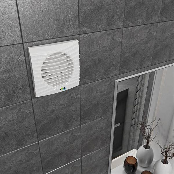 Bathroom fan Vent uni Fan VU-125-SF-C - silent with return damper, basic without functions.