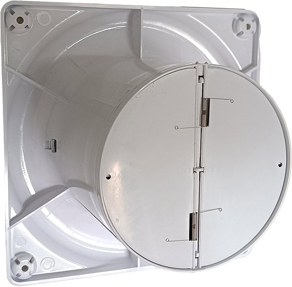 Bathroom fan Vent Uni VU-100-QUAD-C - silent with return damper, basic without functions.