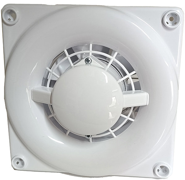 Bathroom fan Vent Uni VU-100-QUAD-C - silent with return damper, basic without functions.
