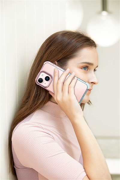 Telefon tok UNIQ Combat Duo MagClick Sky Blue/Powder Pink iPhone 15 pasztellszínű tok ...