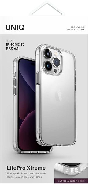 Telefon tok UNIQ LifePro Xtreme védőburkolat iPhone 15 Pro készülékhez, Crystal (átlátszó) ...