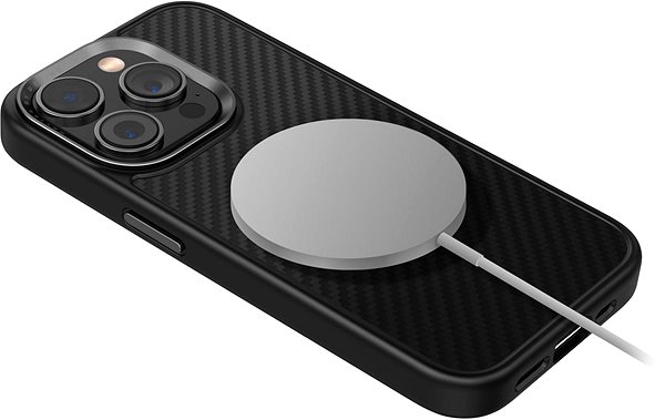 Handyhülle UNIQ Keva MagClick Schutzhülle für iPhone 15 Pro, Carbon (schwarz) ...