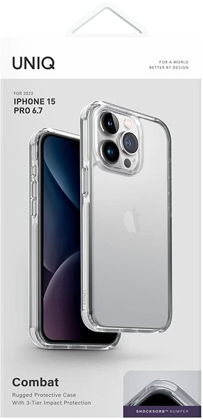 Telefon tok UNIQ Combat Blanc iPhone 15 Pro Max fehér tok ...