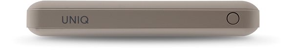 Powerbank Uniq Fuele Mini 8000mAh USB-C PD-Taschenenergienbank Sand Seitlicher Anblick