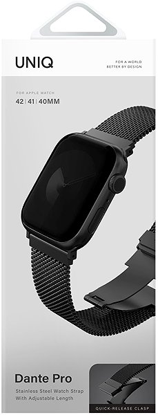 Armband UNIQ Dante Pro für Apple Watch 42/41/40 mm Graphite black ...
