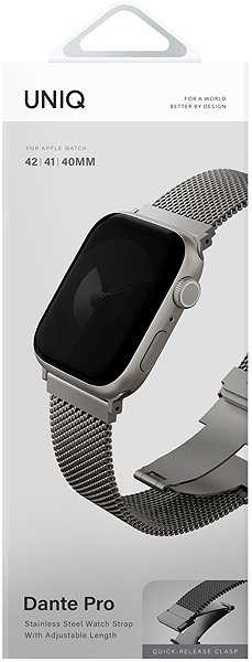 Armband UNIQ Dante Pro für Apple Watch 42/41/40 mm Titanium silver ...