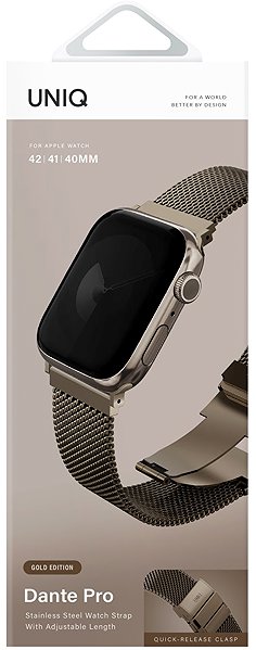 Armband UNIQ Dante Pro für Apple Watch 42/41/40 mm Ember gold ...