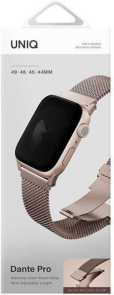 Armband UNIQ Dante Pro für Apple Watch 49/46/45/44 mm Metallic rose ...