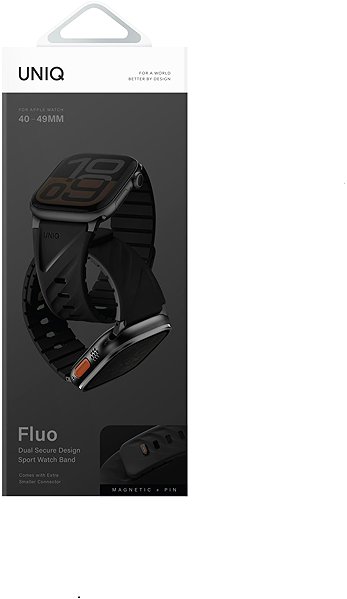Remienok na hodinky UNIQ Fluo pre Apple Watch 49/46/45/44/42/41/40 mm, Midnight black ...