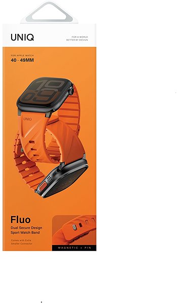 Armband UNIQ Fluo für Apple Watch 49 / 46 / 45 / 44 / 42 / 41 / 40 mm, Volt orange ...