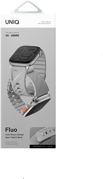 Armband UNIQ Fluo für Apple Watch 49 / 46 / 45 / 44 / 42 / 41 / 40 mm, Mist grey ...