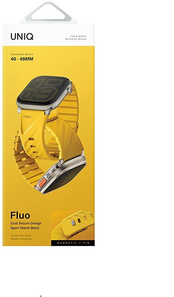 Szíj UNIQ Fluo Apple Watch 49 / 46 / 45 / 44 / 42 / 41 / 40 mm szíj - Golden Yellow ...