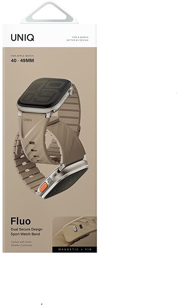 Armband UNIQ Fluo für Apple Watch 49 / 46 / 45 / 44 / 42 / 41 / 40 mm, Soft sand ...