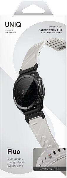 Armband UNIQ Fluo für Garmin SmartWatch 22 mm, Mist grey ...