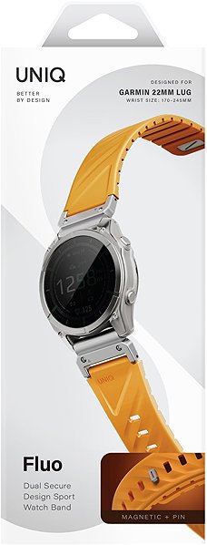 Armband UNIQ Fluo für Garmin SmartWatch 22 mm, Pale orange ...