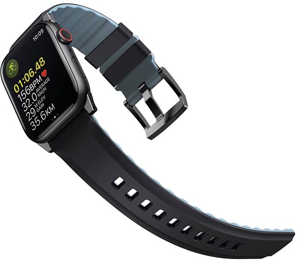 Armband UNIQ Linus Airsoft Silikonarmband für Apple Watch 38 mm / 40 mm / 41 mm - schwarz ...