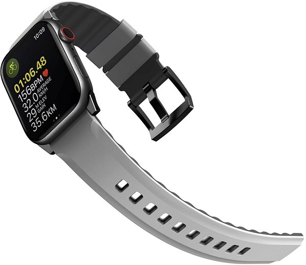Armband UNIQ Linus Airsoft Silikonarmband für Apple Watch 42 mm / 44 mm / 45 mm / Ultra 49 mm - grau ...