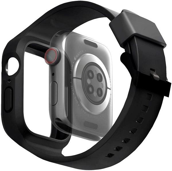 Remienok na hodinky UNIQ Monos 2 v 1 remienok a ochranné puzdro na Apple Watch 44/45 mm čierny ...