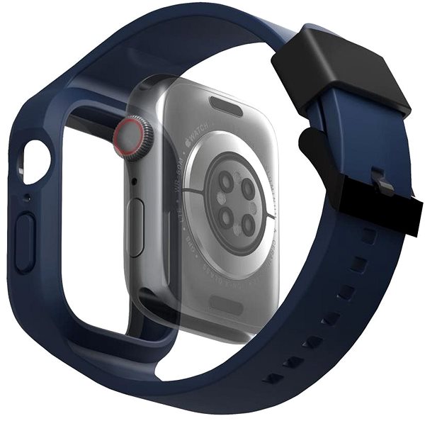 Remienok na hodinky UNIQ Monos 2 v 1 remienok a ochranné puzdro na Apple Watch 44/45 mm modrý ...