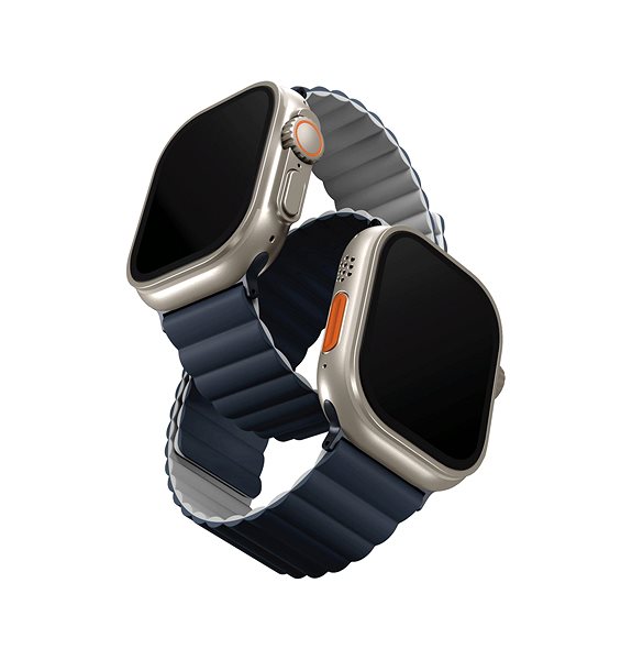 Armband UNIQ Revix Reversible Magnetarmband für Apple Watch 42/44/45/Ultra 49mm blau/grau ...