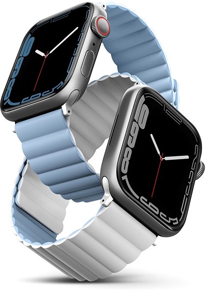 Szíj Uniq Revix Reversible Magnetic Apple Watch 49 / 45 / 44 / 42mm - fehér, kék ...
