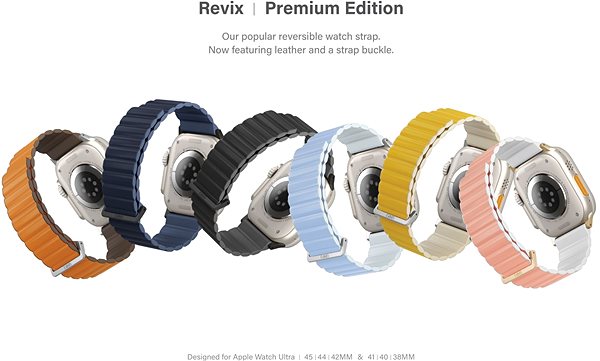 Szíj Uniq Revix Premium Edition Reversible Magnetic Apple Watch 41 / 40 / 38mm - sárga, bézs ...