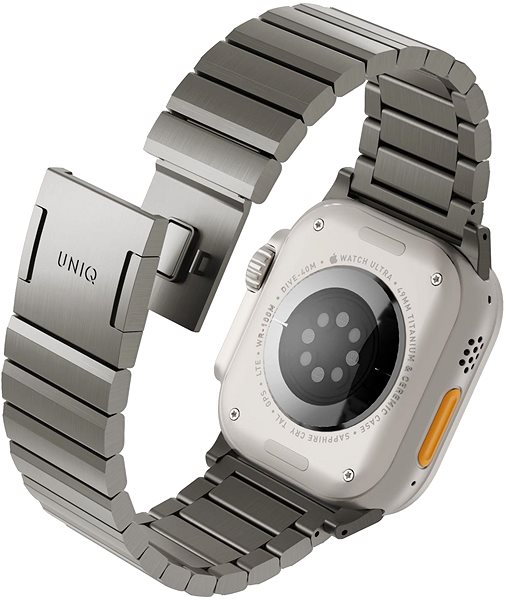Armband Uniq Strova Mag Profilstahl für Apple Watch 49/45/44/42mm, Titanium (Silber) ...