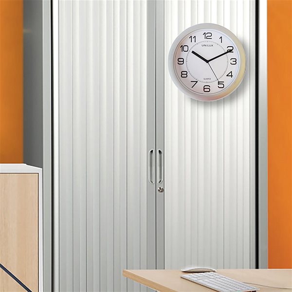 Wall Clock Unilux Attraction silver ...