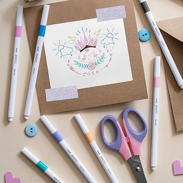 Liners UNI EMOTT PASTEL - set of 10 colours .